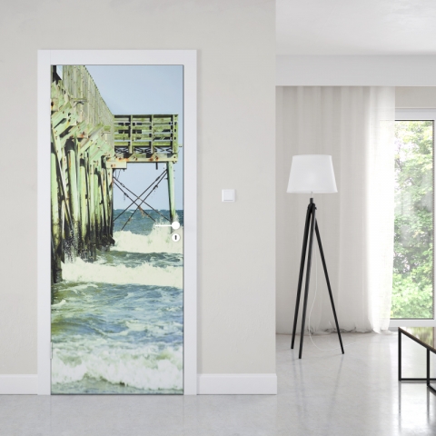 Preview: Türposter Stahlbrücke am Meer Preview: Türposter Stahlbrücke am Meer Maßanfertigung